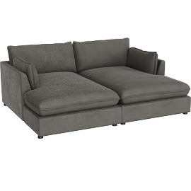 Perspective view of Cirrus Cloud Down Espresso 88 Double Chaise