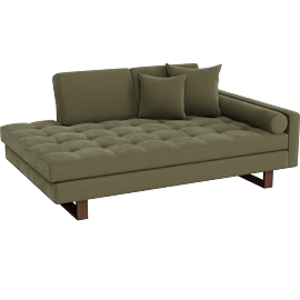 Perspective view of Sparks II 78 Fabric Right Arm Facing Chaise Lounge