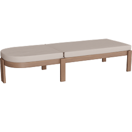 Perspective view of Capra Outdoor Deck Chair Beige