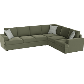 Perspective view of Bonaterra II Forest Green 127 2 Piece Sectional With Left Arm Facing Queen Sleeper Sofa