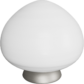 Perspective view of Osiris oval table lamp, Brushed Satin