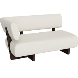Perspective view of Beau One Arm Corner Bench