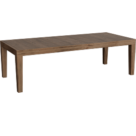 Perspective view of Linne Brown Extendable 84-102 Rectangular Dining Table