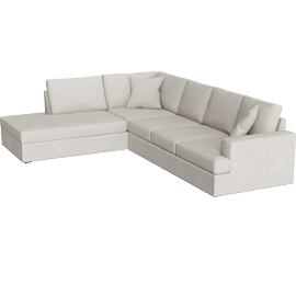 Perspective view of Bonaterra II 127 2 Piece Sectional With Right Arm Facing Sofa & Left Arm Facing Corner Chaise, Sand