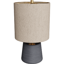 Perspective view of Bruin lamp 16h, Basalt/ Natural shade