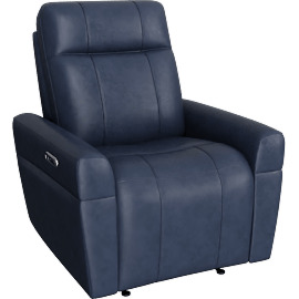 Perspective view of Bradford 34 Power Zero Gravity Recliner, Blue