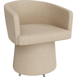 Perspective view of Cosmos Taupe Rolling Desk Chair