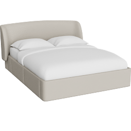 Perspective view of Capri Queen Bed Cream