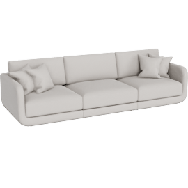 Perspective view of Corba Ecru 3 Piece Sofa