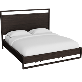 Perspective view of Sawyer Black Walnut King Platform Bed