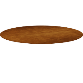 Perspective view of Salem Round Rug, Rust