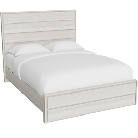 Perspective view of Stella Queen Panel Bed, White