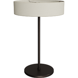 Perspective view of Cohen lamp, 28h, Dark bronze/ white shade