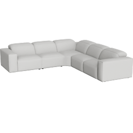 Perspective view of Mercy Light Gray Microfiber 127 5 Piece Modular Power Reclining Sectional with Power Headrests
