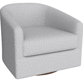Perspective view of Carlisle 33 Swivel Barrel Armchair, Dark Walnut Finish