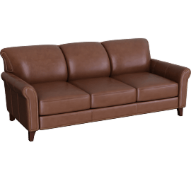 Perspective view of Merrick Top Grain Leather Sofa