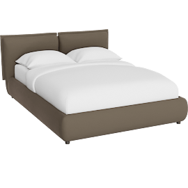 Perspective view of Mahogany Velvet Queen Bed