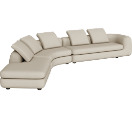 Perspective view of Americano Corner Sectional Sweep, LHF, Pecora Cream