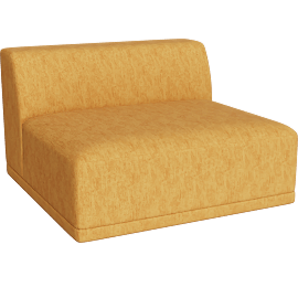 Perspective view of Faible Deep Depth Armless Chair