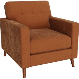 Perspective view of Yuna Arm Chair, Terracotta