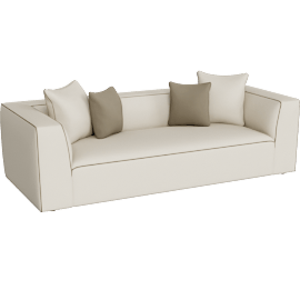 Perspective view of Vallora Sofa, Cream Linen