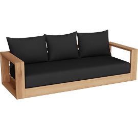 Perspective view of Neroli Outdoor 3 Seater Sofa, Black