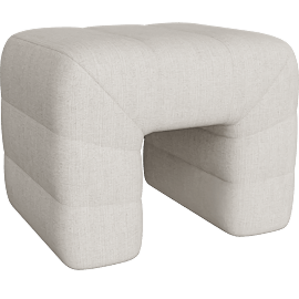 Perspective view of Truffa Stool, Cream