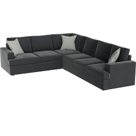 Perspective view of Bonaterra II Gun Metal 127 2 Piece Sectional With Right Arm Facing Queen Sleeper Sofa