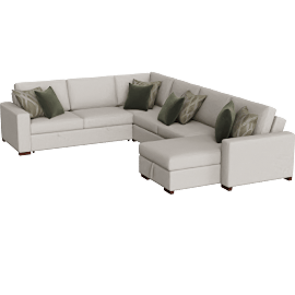 Perspective view of Alonza 4 Piece Sectional with Reversible Chaise Pull-Out Bed