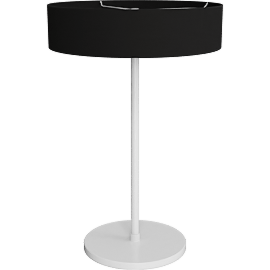 Perspective view of Cohen lamp, 28h, Satin white/ black shade