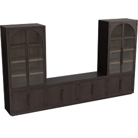 Perspective view of Hattie Glass Media Cabinet