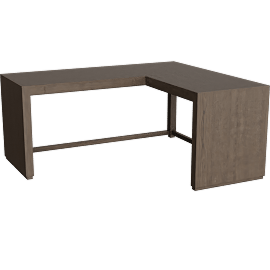 Perspective view of Voyage Brown 70 L-Shaped Desk With 2 Drawer Storage By Nate Berkus + Jeremiah Brent