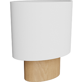 Perspective view of Haddie table lamp 14h, Rye/White shade