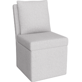 Perspective view of Mara II Modern Grey Upholstered Armless Chair With Wheels