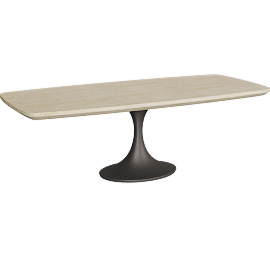 Perspective view of Outdoor 96" Dining Table with Launette Base