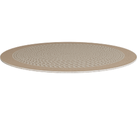 Perspective view of Like Home Rug Round 5'4", Beige