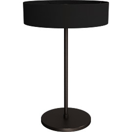 Perspective view of Cohen lamp, 28h, Dark bronze/ black shade