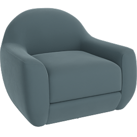 Perspective view of Tiago Dark Teal Velvet Swivel Chair