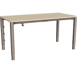 Perspective view of Spout Sit-to -Stand Table