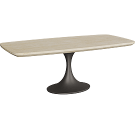 Perspective view of Outdoor 84" Dining Table with Launette Base