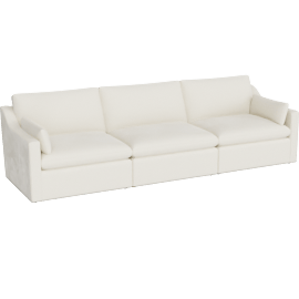 Perspective view of Adelina 124 3 Piece Sofa, Cream