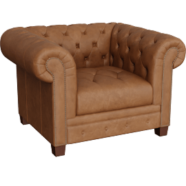 Perspective view of Kerri Brown Top Grain Leather Chair