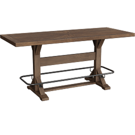 Perspective view of Smithfield Brown 78 Counter Height Table With Metal Footrest