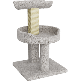 Perspective view of Cat Condos 2 Level Premier Window Perch / Scratch Post, Grey