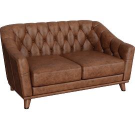 Perspective view of Lewiston Top Grain Leather Loveseat