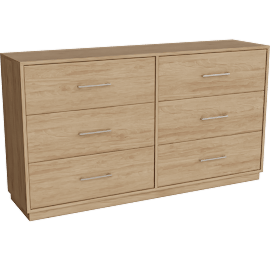 Perspective view of Stella 6 Drawer Dresser, Natural