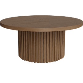 Perspective view of Alden 40 Round Wood Coffee Table, Brown