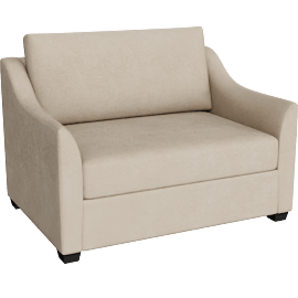 Perspective view of Porthos II Sand 52 Twin Sleeper With Memory Foam Mattress