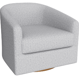 Perspective view of Carlisle 33 Swivel Barrel Armchair, Honey Birch Finish