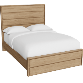 Perspective view of Stella Full Panel Bed, Natural